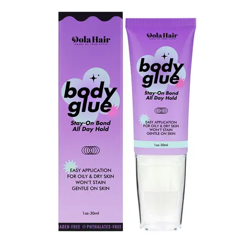 Dolahair 30ml Fashion Body Adhesive Bottle - Durable, Hydrating, Hypoallergenic, Sweat-Resistant, Water-Washable Styling Glue with Hyaluronic Acid, Butylene Glycol, Panthenol for Dancers (All Skin Types, Works on Skin & Fabric)
