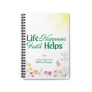 Faith and Prayer Inspiration Spiral Notebook, Religious Journal for Writing, Ruled Line Spiral Bound Notebook,