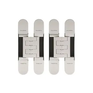 Cal-Royal CR3D81 3D Adjustable Invisible Hinges - US14 Bright Nickel Finish, Pair Pack (2 Count, Compatibility Note Included)