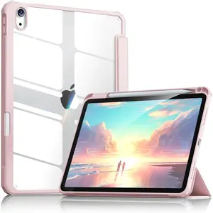 Case for iPad (A16) 11th Generation 11 inch 2025, iPad 10th Generation 10.9 inch 2022 with Pencil Holder, Clear Transparent  Shell with Shockproof Cover, Auto Sleep/Wake,
