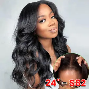 6x4 Body Wave Glueless Wig Human Hair Pre Plucked Pre Cut Glueless Lace Front Wig Ready to Wear 4x6 Body Wave Closure Wig Human Hair 180% Density Human Hair Wigs TikTokShopBlackFriday