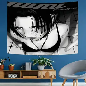 Gothic Anime Nana Tapestry, Dark Aesthetic Wall Hanging, Knit Style, Casual Home Decor, Perfect for Bedroom and Living Room
