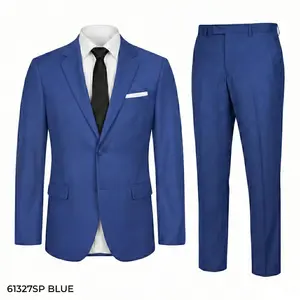 Gianco Ferro Men's Polyester Slim Fit Suit, Classic Two-Piece Tailored Business Suit, Shape Retention, Comfortable Office and Event Wear Long Sleeve Workwear