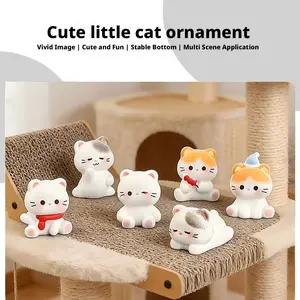 Cute Miniature Cat Animal Figurine, Adorable Pet Decor Accessory, Perfect Gift for Cat Lovers & Collectors, Unique Home Ornament