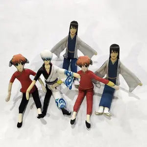 Anime Gintama Sakata Gintoki Kagura Cosplay Keychain Plush Cotton Doll Slender Twistable Shape Room Decoration Festival Gift