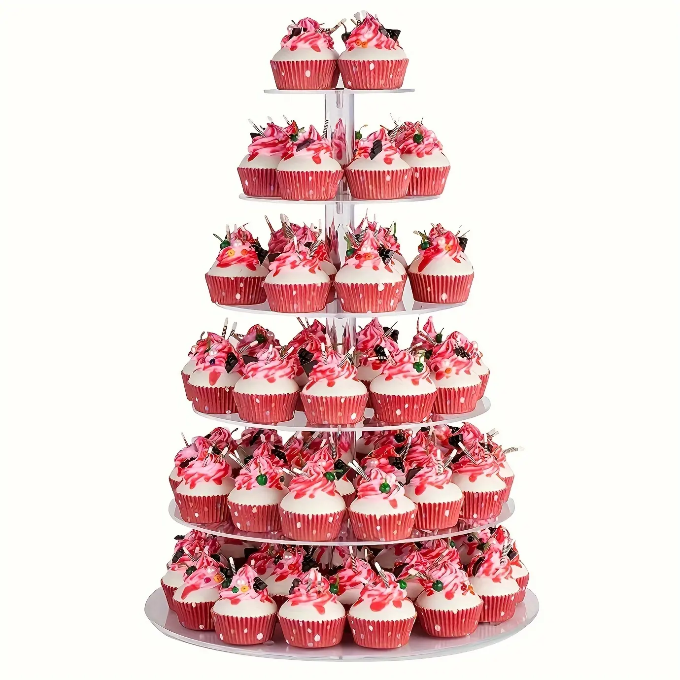 Acrylic 6-Layer Multi-Tiered Cake Stand - Party Cake Stand for Home, Party & Wedding Event Decor