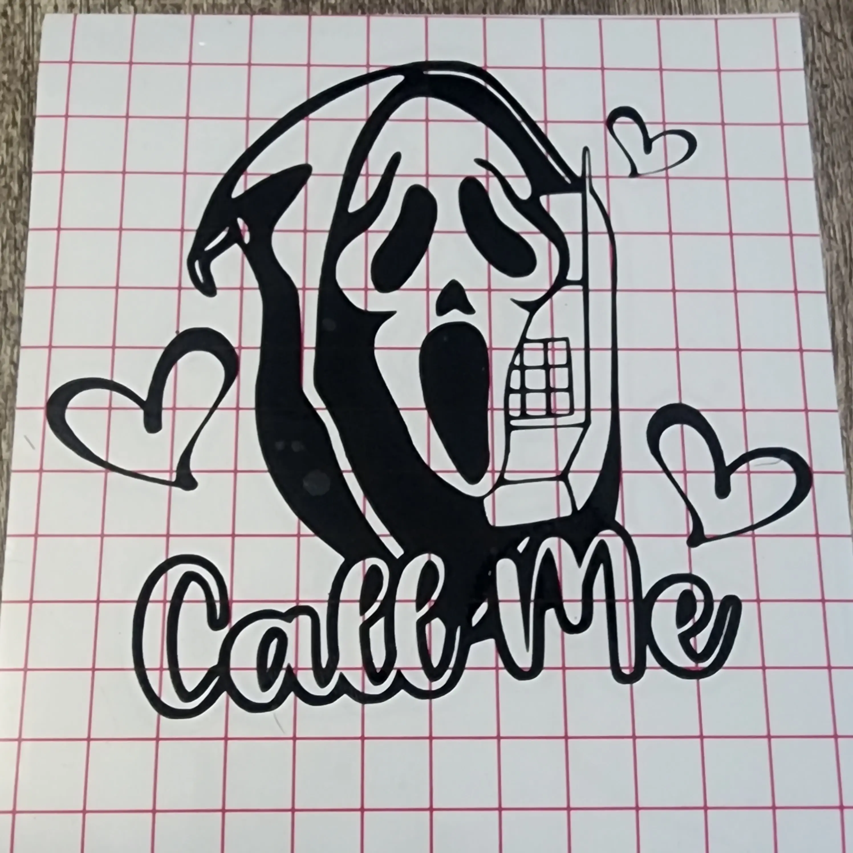 Ghostface Scream Call Me Horror Vinyl Car Decal Sticker Premium Outdoor Vinyl Water & U.V. Resistant Easy Application Made in the U.S.A. Vehicle Exterior Decoration