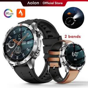 【Premium Business】Aolon GT6 Pro Rugged Outdoor Smartwatch: 1.51 inch AMOLED, LED Flashlight, Compass, Bluetooth Call, Fitness Tracker. Features 5-Button design, 60-Day Battery, 1ATM and IP68 Water-Resistant. #summerwins#DealsForYouDays#fathers day gift