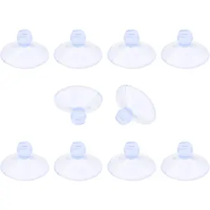 10 Pack Glass Tableholders - 18mm Rubber Suction Cups, Anti-Collision Transparent Holders, Desk Suction Pads for Furniture