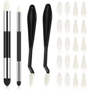 24pcs Blending Sponge for Drawing Artist Blending Stump and Sponge Pen Double Headed Drawing Art Sketch Scrapers Tools with Washable Rubbing Head for Lightening and Highlight