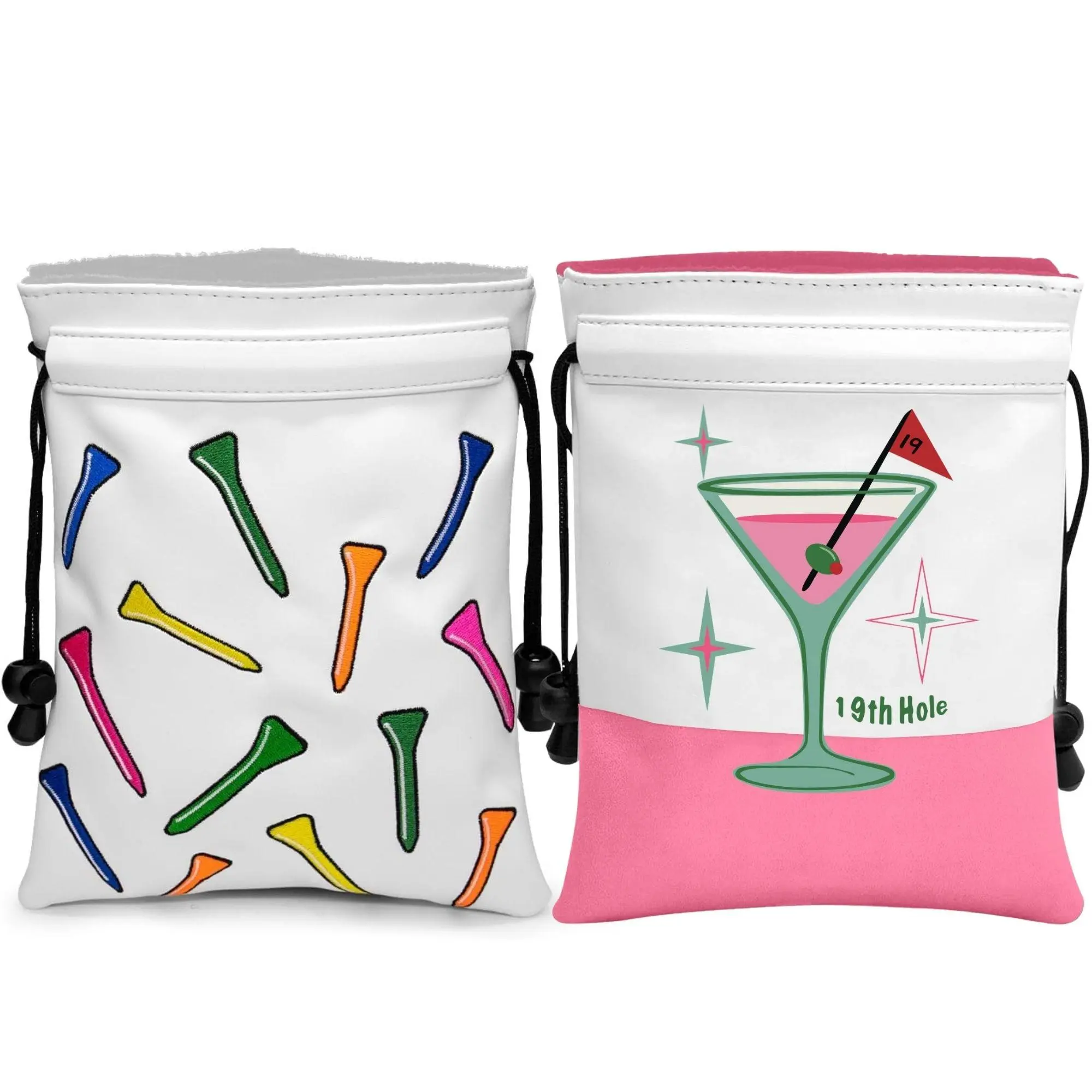 Golf Tee Pouch, 2 Counts/set Portable PU Leather Golf Tee Holder, Golf Ball Handbag, Golf Accessories for Golf Enthusiasts, Golf Gift, Golf Equipment, Golf Gift Accessory