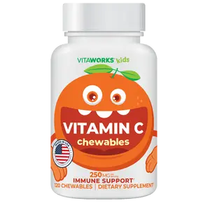 VitaWorks Kids Vitamin C Chewable Tablets, 250mg, 120 count