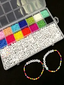 4800 Colorful Letter Beads Set, DIY Acrylic Letter Beads, Includes Stringing Wire, Perfect for Bracelets and Necklaces, Handmade Crafts