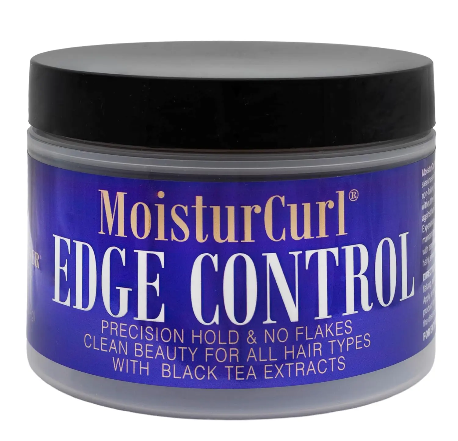 4C Edge Gel with Black Tea & Castor Oil - MoisturCurl by Gold Banner Beauty – Professional Laid Edge Gel with Black Tea Extract & Castor Oil – Extra Firm Hold, No-Flake, Clear Finish for Sleek Hairlines – 8 oz
