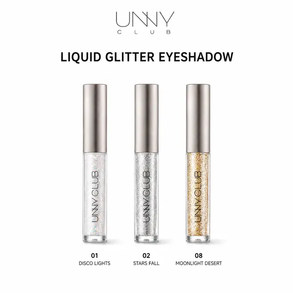 unny club Pearl Glitter Liquid Eyeshadow, Ultra-Shiny Sparkly Eye Makeup, Alcohol-Free for Eyelids and Under-Eye Highlight, Sparkly Eyeshadow, Apply Eyelid