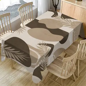 Abstract Style Rectangular Tablecloth, Geometric Pattern, Geometric Design, Indoor & Outdoor Use, Coffee Shop, Home Kitchen, Wedding, Party, Restaurant