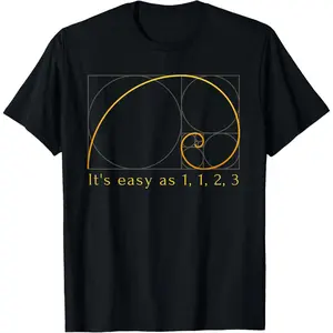 Fibonacci Spiral Fibonacci Sequence Fibonacci Golden Ratio T-Shirt  Graphic tees