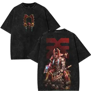 Warhammer 40K Emperors Champion Two Sided Printed Graphic T Shirt Unisex Soft Premium Cotton Vintage Retro Game Merch Oversized Short Sleeve Crewneck Casual Streetwear Hip Hop Y2K Aesthetic Daily Wear Art Fashion Top Tees
