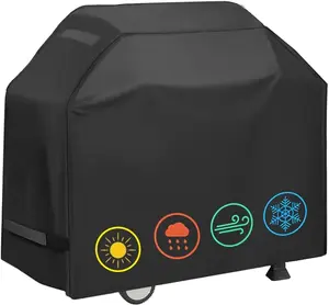 Grill Cover, grill cover for outdoor grill,BBQ Cover, Waterproof & UV Resistant, Gas Grill Cover, Convenient Durable Ripstop, with Adjustable Velcro Hem Cord, for Weber, Char Broil, 58 Inch Khaki