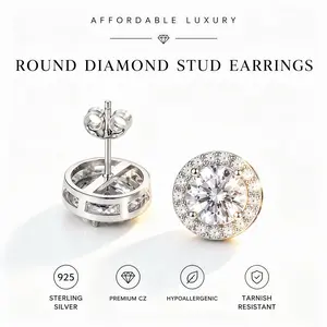 Iced Out Round CZ Stud Earrings | Diamond Look Sparkle, Everyday Luxury