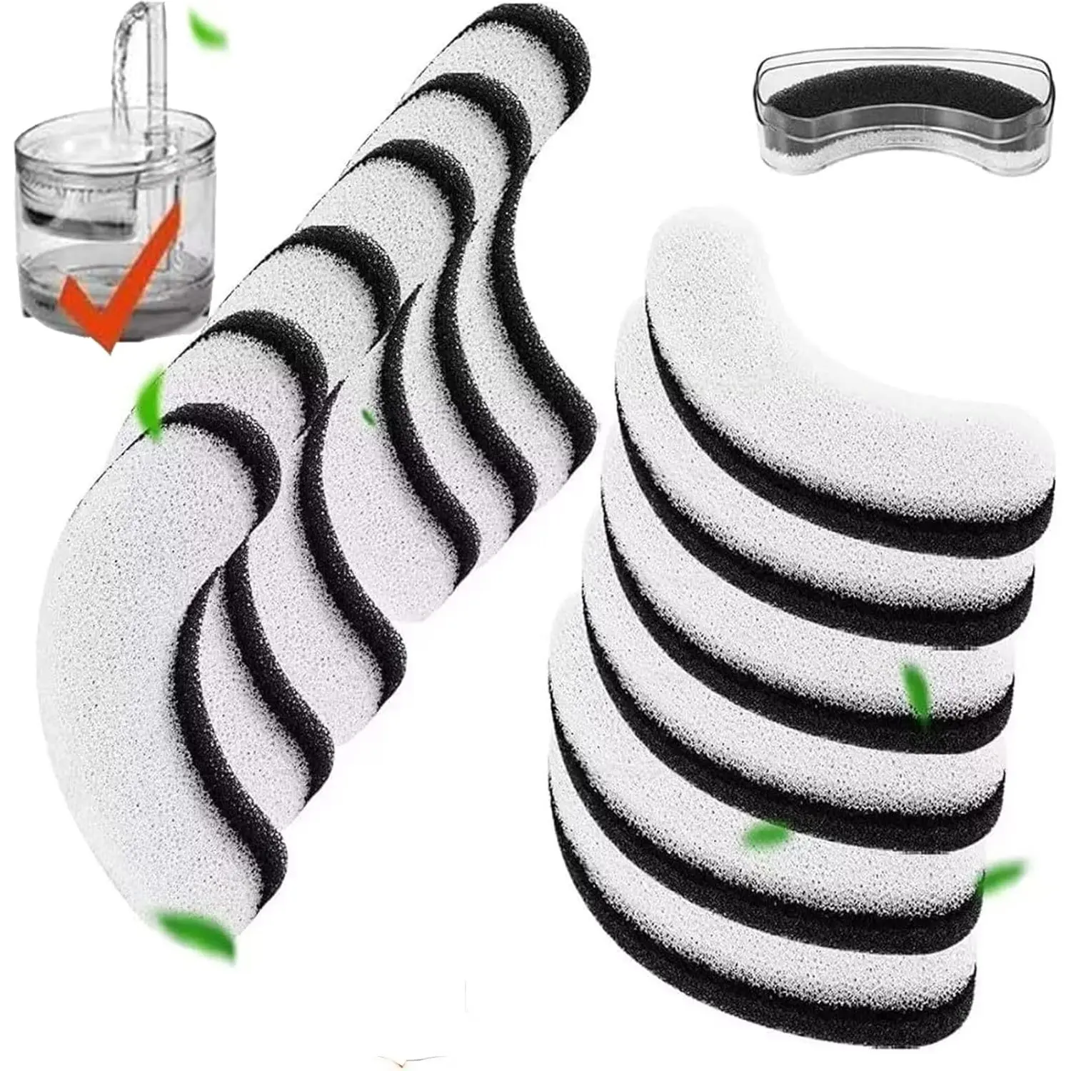 12Pack Cat Water Fountain Filters WF060 Pet Fountain Replacement Foam Sponge Pre-Filters Fit for Clear Cat Water Fountain Dispenser - Home Improvement.