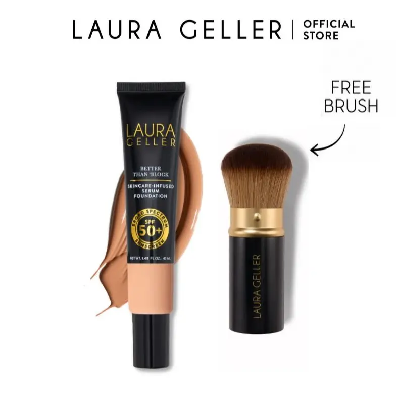 Laura Geller Better Than ‘Block Skincare-Infused Serum Foundation with Broad Spectrum SPF 50 + FREE Brush Laura Geller Better Than ‘Block Skincare-Infused Serum Foundation with Broad Spectrum SPF 50 + FREE Brush