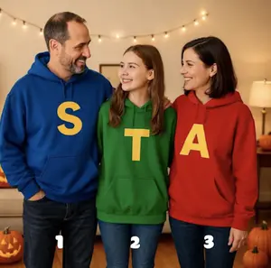 Matching Family Letter Hoodie, Custom Alphabet Crewneck Shirt, Family Christmas Outfit, Family Christmas Matching Outfits, Custom Christmas Tee, Cute Family Gift, Full Colors & Sizes