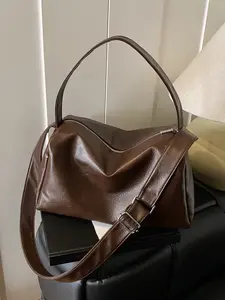 Crescent shaped bag, large capacity adjustable shoulder strap design, solid color versatile handheld shoulder bag that can accommodate mobile phones and files, suitable for daily commuting and shopping, Versatile shoulder bags