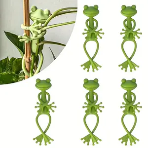 5-Piece Frog Plant Stand Set, Cute Frog Flower Pot Climbing Clips, Multifunctional Cartoon Plant Holder, Indoor Outdoor Garden Decor, Wall Plant Holder