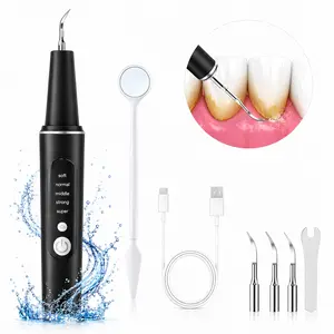 Plaque/Tartar Remover for Teeth, Electric Tooth Cleaner Tartar Remover for Teeth with LED Light,5 Modes Rechargeable Teeth Cleaning Kit with Dental Tools, 3 Replaceable Heads Oral Care Gums Safe Use
