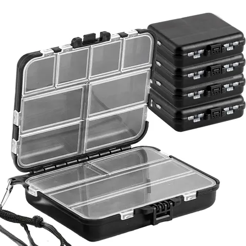 Tcakelox 5 Pack Mini Plastic Tackle Boxes for Small Tackle Box Organizer, Ideal for Fishing Storage Containers, Kayak Fly Boxes Large