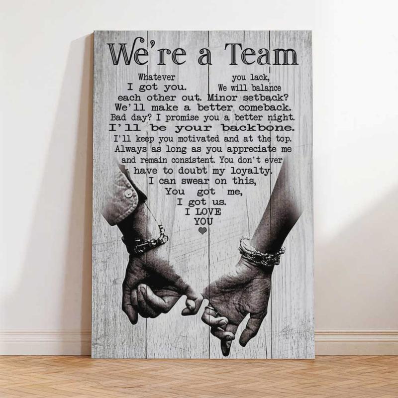 We're A Team Couple Poster Gift for Him, Her, Husband Wife Valentine's Day gift Birthday Anniversary Couple Lover Poster Canvas Print Wall Art Home Decor Picture for Bedroom LivingRoom