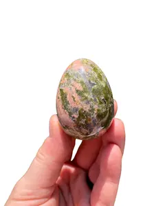 New Moon Beginnings Unakite Stone Egg with Unique Morphology
