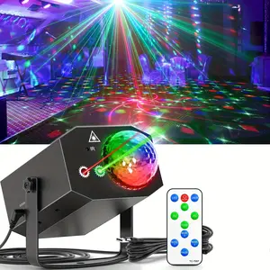 New Party Lights Disco Ball Light Dj Disco Lights LED Stage Strobe Lights Projector Sound Activated with Remote Control for Parties Club Bar Holiday Christmas Dance Gift Birthday Wedding Home Décor Eid Al-Adha Mubarak