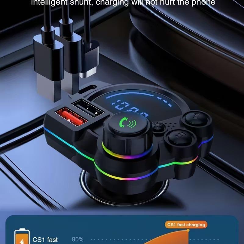 New High-Quality Car Bluetooth MP3 Hands-Free Music Player FM Transmitter with Dual USB Charging Ports LED Display & 32G Capacity for China Origin Vehicles - Carplay Stick