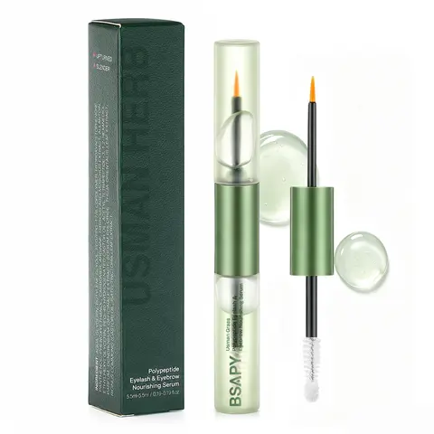 BSAPY Usman Grass & Multi-Peptide Complex Eyelash Enhancer Serum Gel - Naturally Derived Vitamin-Botanical, Water-Infused, BPA-Free, Anti-Hair Loss, Ophthalmology Tested, Cruelty-Free, Daily Apply for Longer, Thicker, Fuller Lashes & Eyebrows, Single Item