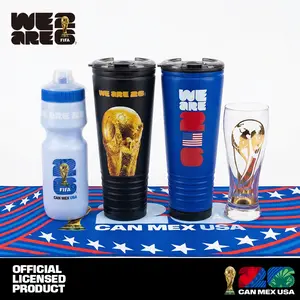 2026 FIFA World Cup Essential Fan Set: Drinkware Bundle featuring Stadium Horn, Trophy Glass Beer  & Workout Bottle