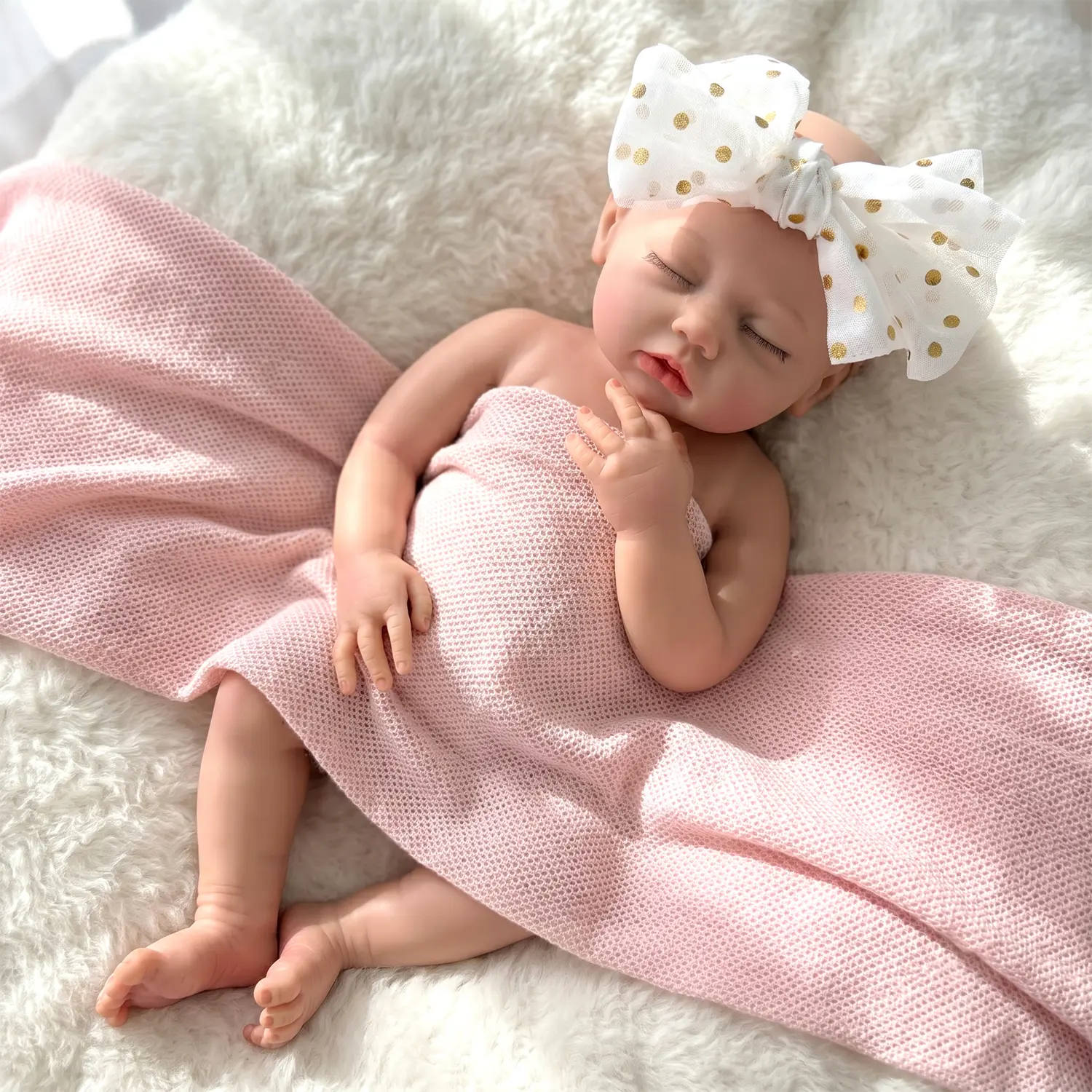 Drink And Wet Mayfair Reborn Doll 18Inch Realistic Full Body Silicone Baby Girl Soft Body Reborn Doll For Adoption Knitted Doll Sleeping Doll summerwins,, Baby Doll, Reborn Baby Doll
