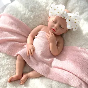 Drink And Wet Mayfair Reborn Doll 18Inch Realistic Full Body Silicone Baby Girl Soft Body Reborn Doll For Adoption Knitted Doll Sleeping Doll summerwins,, Baby Doll, Reborn Baby Doll