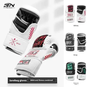 BN Discount Customized Sports Leather Boxing Gloves for Karate Taekwondo Muay Thai Sparring MMA Gloves Training Boxing Equipment