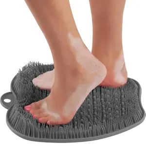 Premium Shower Foot Scrubber (XL) - Foot Scrubber in Shower - Non Slip Suction Cups for Smooth Exfoliation (Grey)