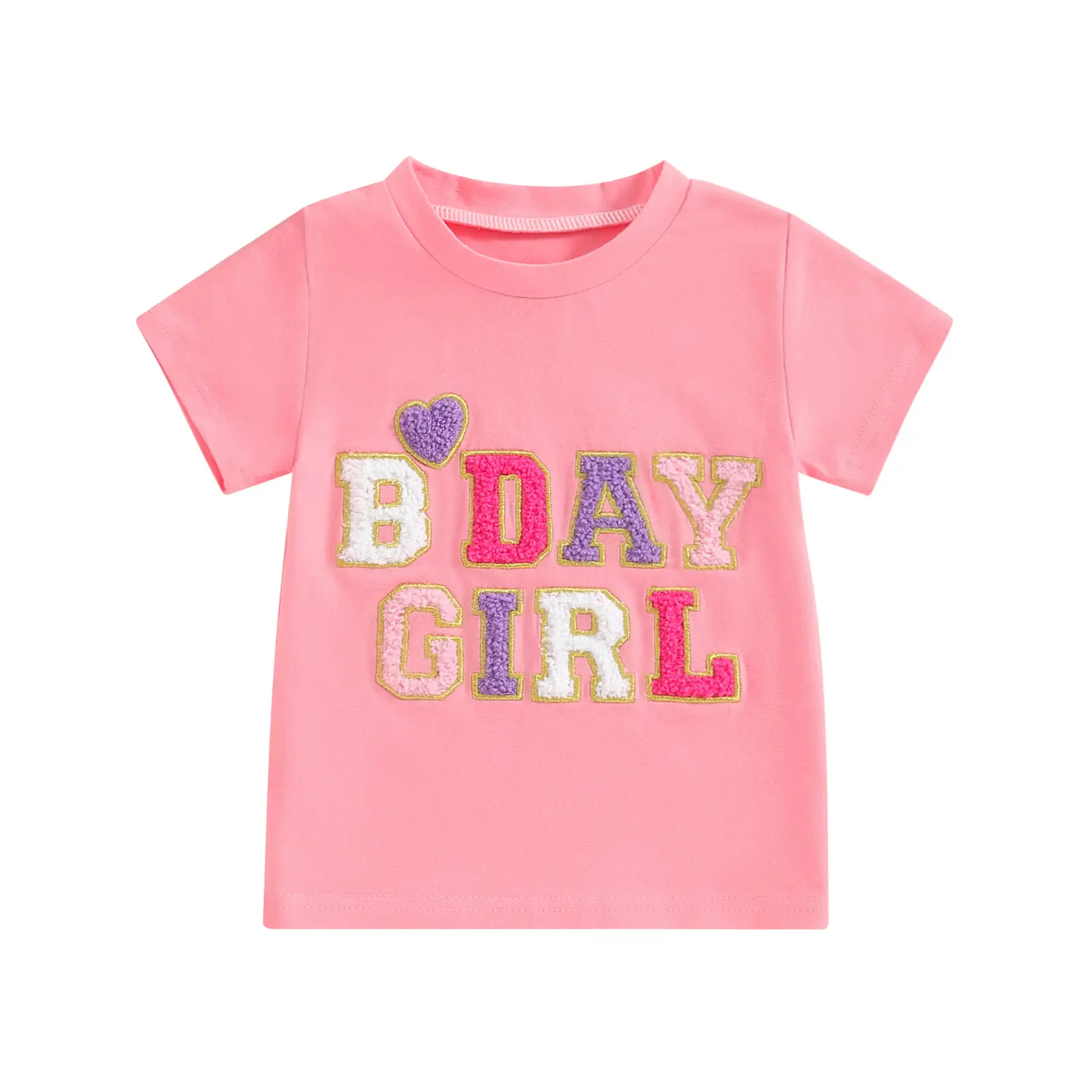 Canrulo Birthday Girl Shirt Kids 6T 7T Toddler 1st 2nd 3rd 4th 5th Birthday Embroidery T-shirt Tops Cute Cake Smash Clothes