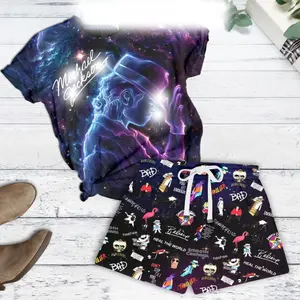 Bad Heal The World Galaxy Design T Shirt Short Pants Set, Heal The World Galaxy Graphic T Shirt And Shorts