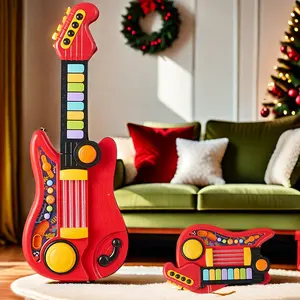 Kids Guitar Toy for 3 Year Old Boy Gift 22 Inches Electric Guitars with5 Modes for Toddlers Light Up Music Rock Toys for Boys Girls Gifts Ages 3 4 5 (Red)