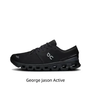 Unisex Solid Black Breathable Mesh Sneakers Hollow Cutout Midsole Shock Absorbing Outdoor Jogging Walking Shoes