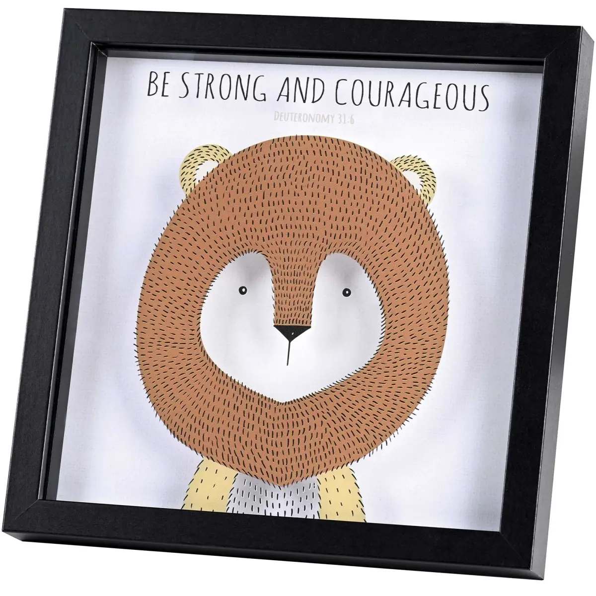 Dicksons FRMWDBL-1010-6 Baby & Maternity Framed Art, 10x10 in, "Be Strong And Of A Good Courage" Inspirational Decoration for Baby Furniture Accent