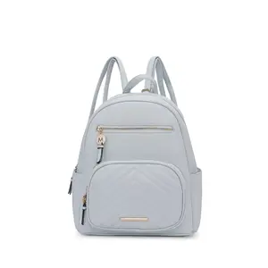 MKF Collection Romana Backpack in Brown with Zipper Closure, Adjustable Strap, and Side Pockets