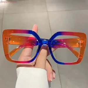Women's 2026 New Oversized Square Glasses Frames, Multicolor Fashion Decorative Eyewear, Comfortable Lightweight Stylish Frames for Everyday Wear, Travel Dating and Fashion OOTD Look