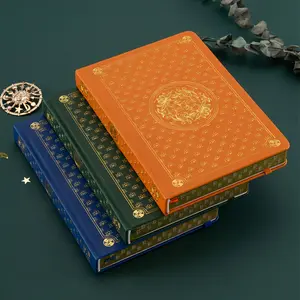 A5 Gold Foil Lotus Notebook with Side Spray Design, 160g Thick Paper, 96 Pages for Office and Study, Perfect Office Gift