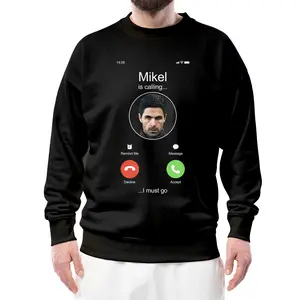 Mikel Arteta is Calling I must go T-Shirt - Arsenal Gunner's fan black top